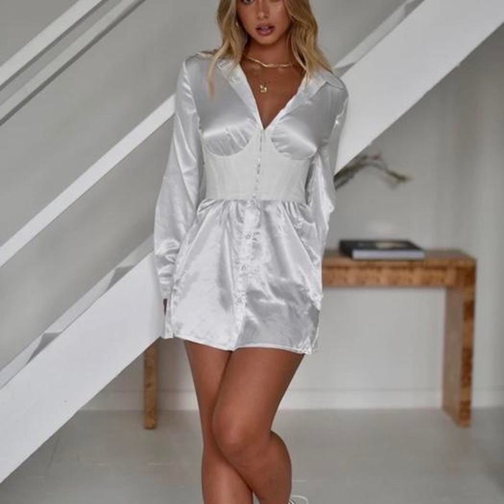 Princess Polly Satin Shirt Dress + Saturday Sinner Corset